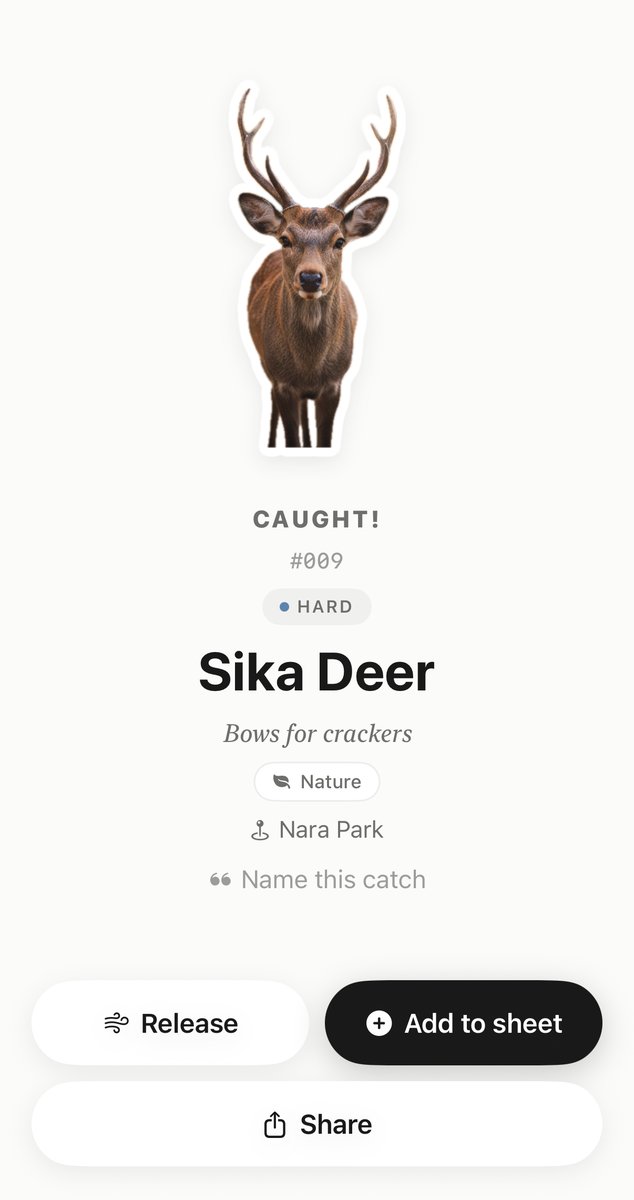 A caught deer becomes a die-cut sticker